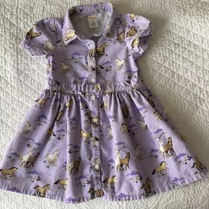 Gymboree purple corduroy dress with horses